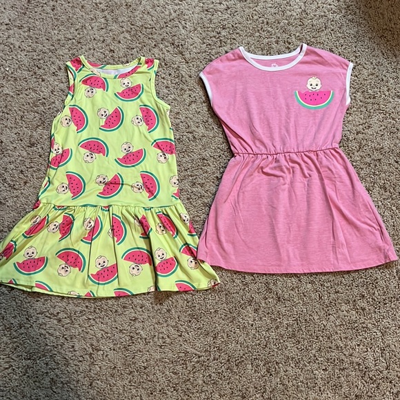 BNWOT super soft girl’s 4T Cocomelon summer dress set w/JJ & watermelon graphics - Picture 1 of 10